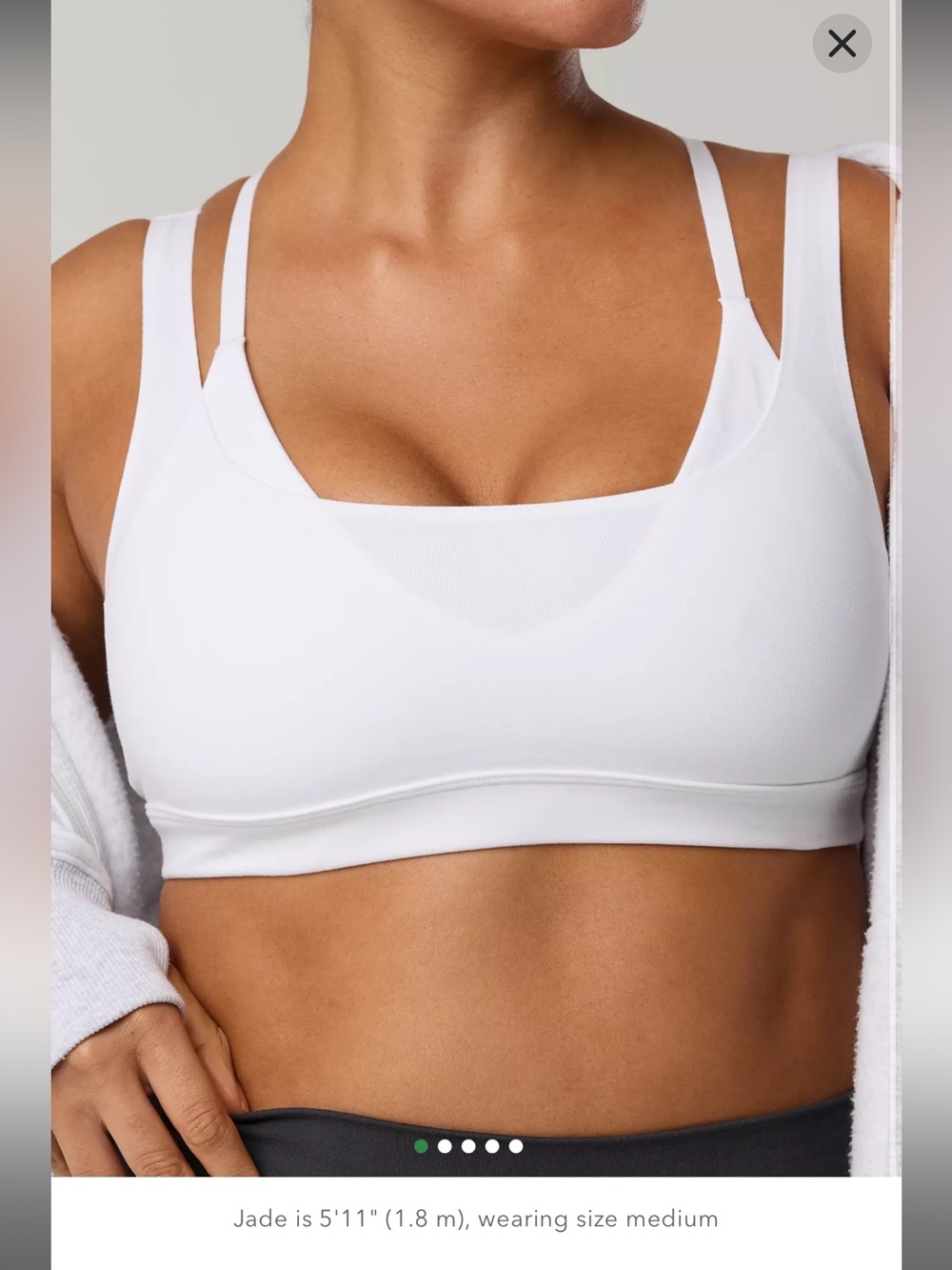 Aerie White Strappy Sports Bralette